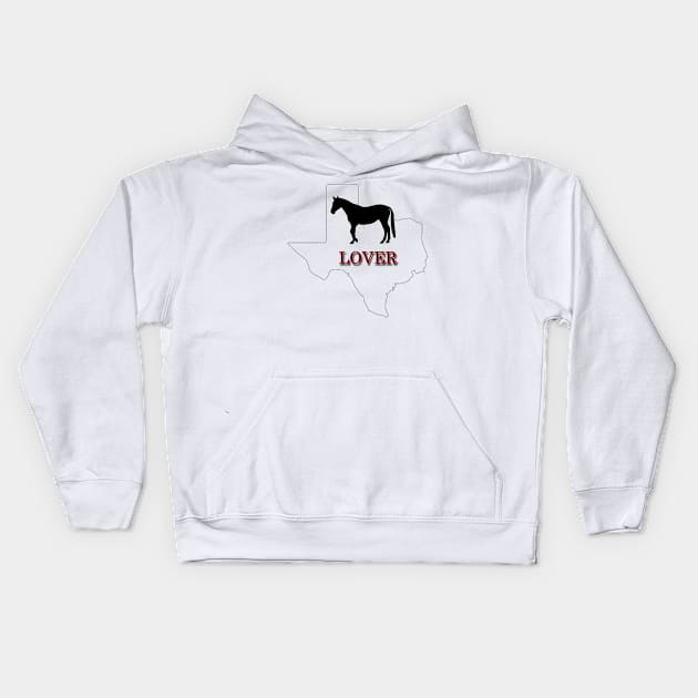 Texas Horse Lover Gift Kids Hoodie by Prairie Ridge Designs